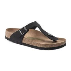 Klapki Birkenstock Gizeh Bs W 1020380 czarne. Czarne klapki damskie bez wzorów, z materiału, bez obcasa, bez zapięcia. Za 561.52 zł.