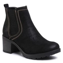 Botki Jenny Fairy. Czarne botki damskie Jenny Fairy, bez obcasa, na słupku, bez zapięcia. Za 57.99 zł.