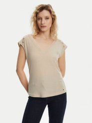 Morgan Bluzka 241-DILI Beżowy Regular Fit. Brązowe bluzki damskie Morgan, s, bez wzorów, z syntetyku, bez kołnierzyka, bez ramiączek. Za 89.99 zł.
