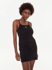 Calvin Klein Swimwear Sukienka codzienna KW0KW02093 Czarny Slim Fit. Czarne sukienki damskie Calvin Klein Swimwear, bez wzorów, z bawełny, bez ramiączek. Za 179.99 zł.
