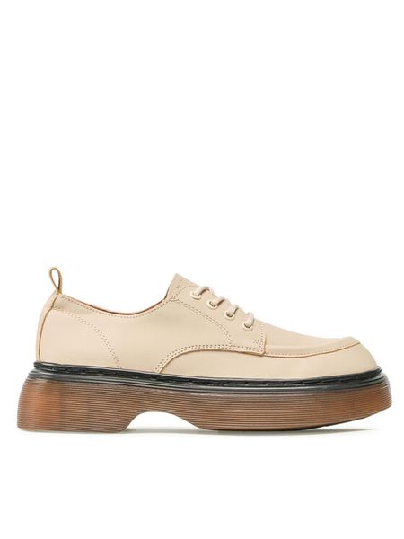 Jenny Fairy Oxfordy WS9176-01 Beżowy. Brązowe półbuty damskie Jenny Fairy, bez wzorów, ze skóry, bez obcasa, bez zapięcia. Za 119.99 zł.