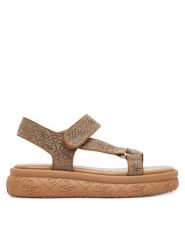 Guess Sandały FLJLD2 FAL03 Brązowy. Brązowe sandały damskie Guess, z aplikacjami, z materiału, bez obcasa, na płaskiej podeszwie, bez zapięcia. Za 339.99 zł.