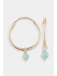 OR ÉCLAT Złote kolczyki-kreole "Blake" z amazonitami rozmiar: onesize. Żółte kolczyki damskie Or Éclat, złote. Za 306.73 zł.