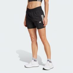 Szorty Own the Run Climacool 2-in-1. Czarne obuwie sportowe damskie Adidas, bez zapięcia, do biegania. Za 199.00 zł.