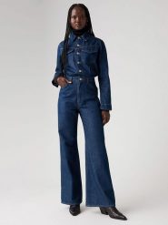 Levi's Kombinezon w kolorze granatowym rozmiar: W27. Niebieskie kombinezony damskie Levi's, s, bez wzorów, z bawełny, bez kołnierzyka, bez ramiączek. Za 219.60 zł.