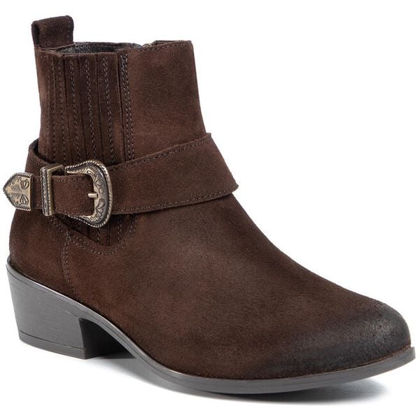 Botki Lasocki. Brązowe botki damskie Lasocki, bez obcasa, na płaskiej podeszwie, bez zapięcia. Za 120.99 zł.