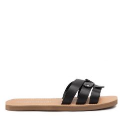 Klapki Sergio Bardi. Czarne klapki damskie Sergio Bardi, bez wzorów, bez obcasa, bez zapięcia. Za 159.99 zł.