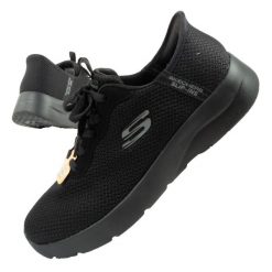 Buty sportowe sneakersy damskie Skechers Dynamight 2.0 SLIP-INS. Czarne obuwie sportowe damskie Skechers, bez zapięcia, do biegania. Za 319.00 zł.