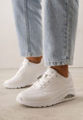 Białe Sneakersy na Grubej Podesziwe Ozdobione Przezroczystą Wstawką Riosanna. Białe obuwie sportowe damskie Born2be, z jeansu, bez zapięcia, trekkingowe. Za 89.99 zł.