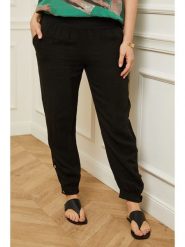 Curvy Lady Lniane spodnie w kolorze czarnym rozmiar: 44/46. Czarne spodnie materiałowe damskie Curvy Lady, bez wzorów, ze lnu. Za 67.24 zł.