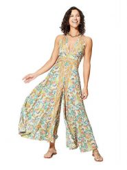 Aller Simplement Kombinezon w kolorze jasnozielono-pomarańczowym rozmiar: 34-40. Pomarańczowe kombinezony damskie Aller Simplement, bez wzorów, klasyczne, bez kołnierzyka, bez ramiączek. Za 82.99 zł.