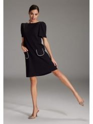 SWING Sukienka w kolorze czarnym rozmiar: 34. Czarne sukienki damskie Swing, z aplikacjami, bez ramiączek. Za 227.31 zł.