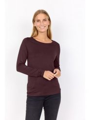 Soyaconcept Koszulka "Marica" w kolorze ciemnofioletowym rozmiar: L. Różowe bluzki damskie Soyaconcept, l, bez wzorów, bez kołnierzyka, bez ramiączek. Za 109.95 zł.