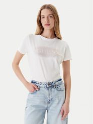 Guess T-Shirt V5YI08 J1314 Biały Regular Fit. Białe t-shirty damskie Guess, xl, z aplikacjami, z bawełny, bez kołnierzyka. Za 109.99 zł.