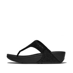 Klapki damskie FitFlop Lulu. Czarne klapki damskie FIT FLOP, bez wzorów, bez obcasa, bez zapięcia. Za 377.00 zł.