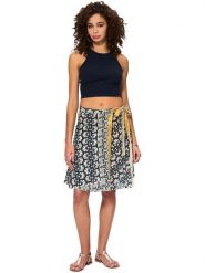 Aller Simplement Spódnica w kolorze granatowo-beżowym rozmiar: 34-40. Niebieskie spódnice damskie Aller Simplement, bez wzorów, z bawełny, midi. Za 56.99 zł.