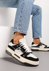 Czarne Sneakersy na Platformie z Ozdobnymi Sznurówkami Aqara. Czarne obuwie sportowe damskie Renee, bez zapięcia. Za 79.99 zł.