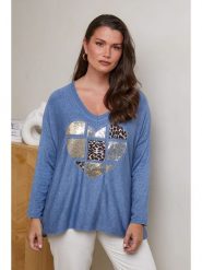 Curvy Lady Sweter w kolorze niebieskim rozmiar: 40/42. Niebieskie swetry klasyczne damskie Curvy Lady, bez kołnierzyka. Za 134.53 zł.