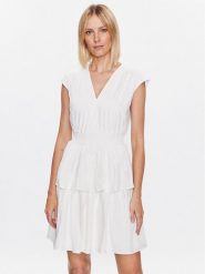 DKNY Sukienka codzienna DD3B0501 Biały Regular Fit. Białe sukienki damskie DKNY, bez wzorów, z bawełny, bez ramiączek. Za 509.99 zł.