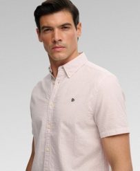 Superdry Klasyczna koszula seersucker z krótkim rękawem — 100% bawełna. Białe koszule damskie Superdry, na lato, l, bez wzorów, z bawełny, klasyczne, bez kołnierzyka, bez ramiączek. Za 282.85 zł.