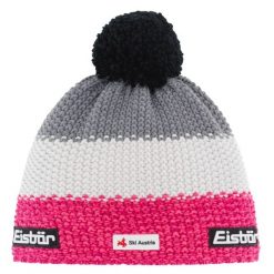 Czapka dla dorosłych Star Pompon MU SKA. Czerwone czapki damskie Eisbär, bez wzorów, z materiału. Za 197.91 zł.