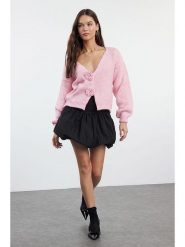 Trendyol Kardigan w kolorze jasnoróżowym rozmiar: M. Różowe kardigany damskie Trendyol, m, bez wzorów, ze splotem. Za 102.95 zł.
