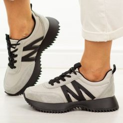 Szare skórzane sneakersy damskie Vinceza 41521. Szare obuwie sportowe casual damskie VINCEZA, z dresówki, bez zapięcia. W wyprzedaży za 227.92 zł.