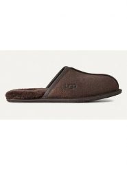 UGG Skórzane kapcie "Scuff" w kolorze brązowym rozmiar: 43. Białe kapcie damskie Ugg, ze skóry. Za 428.43 zł.