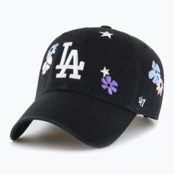 Czapka z daszkiem 47 Brand MLB Los Angeles Dodgers Flora CLEAN UP. Czarne czapki z daszkiem damskie 47 Brand, bez wzorów. Za 139.99 zł.