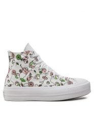 Converse Trampki Chuck Taylor All Star Lift Platform Pink Lemonade A07561C Biały. Białe trampki damskie Converse, bez wzorów, z materiału, bez zapięcia. Za 309.99 zł.