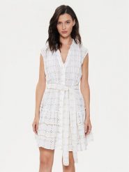 Iconique Sukienka letnia Ilizia IC24-018 Biały Regular Fit. Białe sukienki damskie Iconique, bez wzorów, z bawełny, bez ramiączek. Za 289.99 zł.