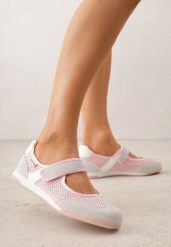 Różowe Tenisówki Typu Sneakeriny Ozdobione Napisem Emirinne. Czerwone obuwie sportowe damskie Renee, bez zapięcia, tenisowe. Za 89.99 zł.