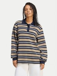 Adidas Bluza Stripe Knitted Polo Top LG3946 Beżowy Regular Fit. Brązowe bluzy damskie Adidas, xs, bez wzorów, bez kaptura. Za 299.99 zł.