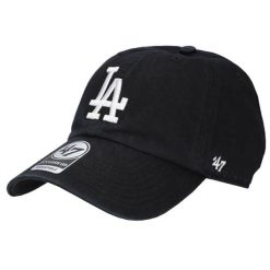 Czapka z daszkiem dla dorosłych 47 Brand MLB Los Angeles Dodgers 47 Clean Up Cap. Czarne czapki z daszkiem damskie 47 Brand, bez wzorów, z bawełny. Za 121.55 zł.