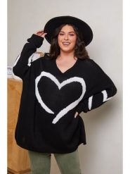 Curvy Lady Sweter w kolorze czarnym rozmiar: 40/42. Czarne swetry klasyczne damskie Curvy Lady, ze splotem, bez kołnierzyka. Za 101.70 zł.