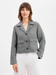 Marc O'Polo Lniana kurtka Kobiety len (100%) szary, 36. Szare kurtki damskie Marc O'Polo, bez wzorów, ze lnu, bez kaptura. Za 599.95 zł.