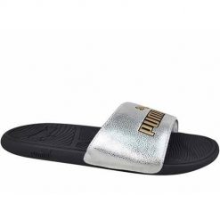 Klapki damskie Puma Cool Cat 2.0. Szare klapki damskie Puma, bez wzorów, z materiału, bez obcasa, bez zapięcia. W wyprzedaży za 131.80 zł.