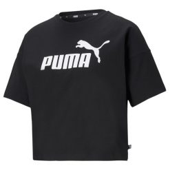 Koszulka sportowa damska Puma Ess Cropped Logo. Czarne koszulki sportowe damskie Puma, l, bez wzorów, bez ramiączek, na fitness i siłownię. Za 218.00 zł.