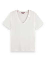 Scotch & Soda Koszulka w kolorze białym rozmiar: XL. Białe koszulki damskie Scotch & Soda, xl, bez wzorów, bez kołnierzyka, bez ramiączek. Za 116.45 zł.