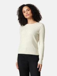 Gerry Weber Sweter w kolorze kremowym rozmiar: 46. Brązowe swetry klasyczne damskie Gerry Weber, z bawełny, bez kołnierzyka. Za 144.92 zł.