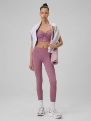 4F Legginsy do jogi bezszwowe szybkoschnące damskie - różowe XS/S. Czerwone legginsy damskie 4F, l, bez wzorów, z podwyższonym stanem, na jogę i pilates. W wyprzedaży za 99.99 zł.