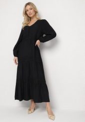 Czarna Sukienka z Wiskozy o Rozkloszowanym Kroju z Koronkowymi Wstawkami Gonessae. Czarne sukienki damskie Born2be, bez wzorów, z koronki, eleganckie, bez ramiączek. W wyprzedaży za 127.49 zł.