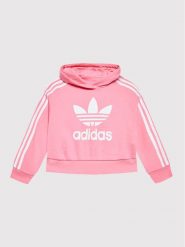 Adidas Bluza Adicolor HK0281 Różowy Loose Fit. Czerwone bluzy dziewczęce Adidas, bez wzorów, z bawełny, bez ramiączek, bez kaptura. Za 139.99 zł.