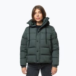 Kurtka zimowa damska Pitbull Amalia Padded Hooded. Zielone kurtki damskie PITBULL, na zimę, m, bez wzorów, z materiału, bez kaptura. Za 279.99 zł.