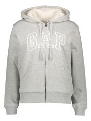 GAP Bluza w kolorze jasnoszarym rozmiar: XL. Szare bluzy damskie GAP, xl, bez wzorów, bez kaptura. Za 154.95 zł.