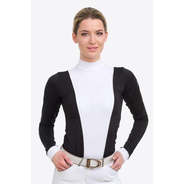 Koszulka konkursowa damska Queen. Czarne bluzki damskie CAVALLIERA, xs, bez wzorów, z koronki, bez kołnierzyka, bez ramiączek. W wyprzedaży za 259.00 zł.