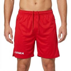 Krótkie Spodenki Damskie Biegowe Portland Czerwone. Czerwone spodenki sportowe damskie LEGEA, m, bez wzorów, z bawełny, do biegania. Za 64.00 zł.