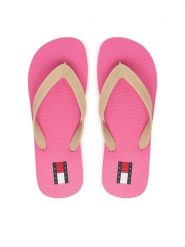 Tommy Jeans Japonki Logo Summer Sandal EN0EN02979 Beżowy. Brązowe klapki damskie Tommy Jeans, bez wzorów, z jeansu, bez obcasa, bez zapięcia. Za 129.99 zł.