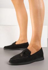 Czarne Mokasyny z Imitacji Zamszu z Ozdobną Aplikacją Tasseli. Czarne mokasyny damskie Born2be, bez obcasa. Za 89.99 zł.
