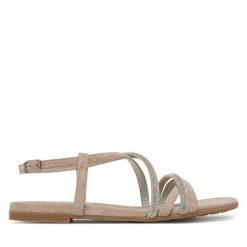 Sandały Tamaris. Szare sandały damskie Tamaris, bez wzorów, bez obcasa, na płaskiej podeszwie, bez zapięcia. Za 289.99 zł.